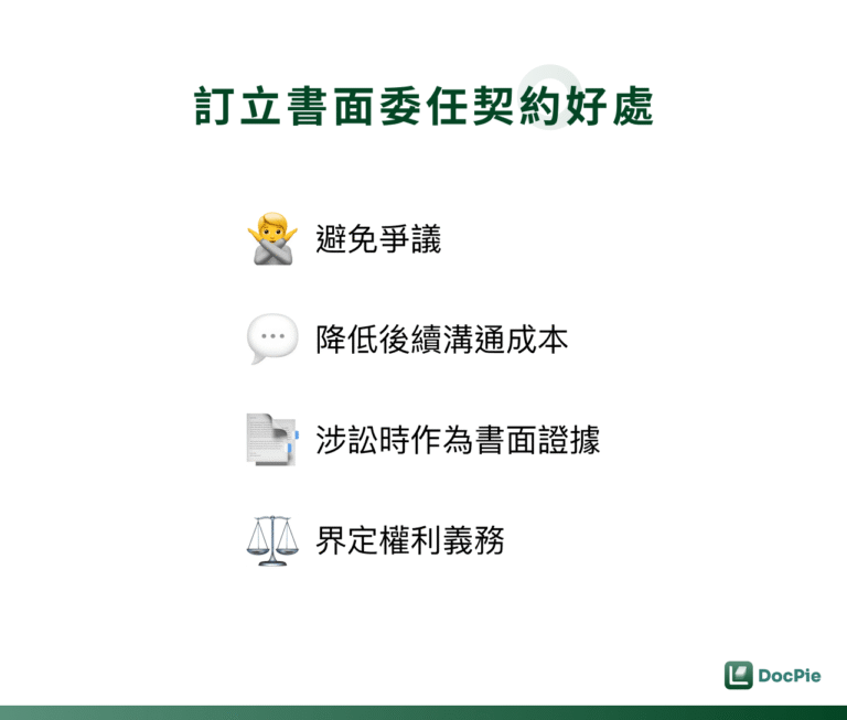 訂立書面委任契約好處